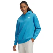 Bluzy damskie - Damska bluza dresowa nierozpinana z kapturem Under Armour UA Icon Fleece OS Hoodie - niebieska - miniaturka - grafika 1