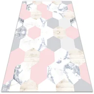 Dywany - Modny winylowy dywan Marmurowe hexagony 80x120 cm - miniaturka - grafika 1