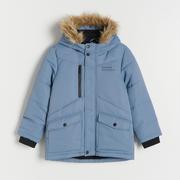 Kurtki i płaszcze dla chłopców - Reserved - Ocieplana kurtka z kapturem - Niebieski - miniaturka - grafika 1