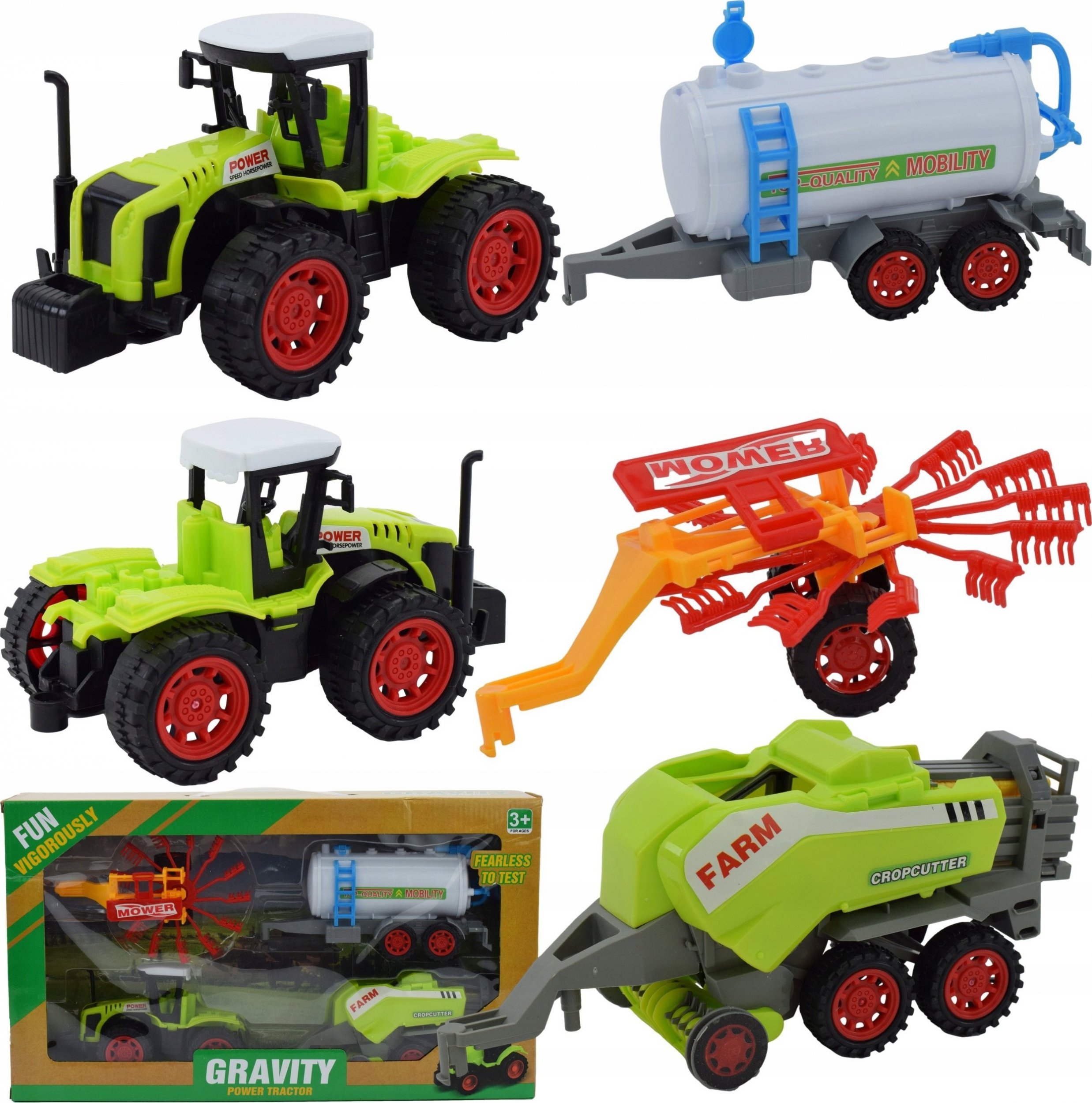 Skleplolki TRAKTOR CIĄGNIK PRZYCZEPY ZABAWKA ZESTAW FARMER