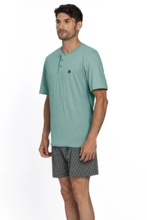 Piżama męska JORGE 3XL Zielony - Piżamy męskie - miniaturka - grafika 1