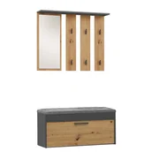 Meble do przedpokoju - GARDEROBA PARMA ANTRACYT/ARTISAN - miniaturka - grafika 1