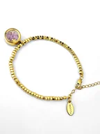 Bransoletki - Bransoletka LISTOPAD hematyt, chryzantema - miniaturka - grafika 1