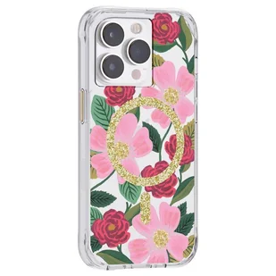 Rifle Paper Clear MagSafe - Etui iPhone 14 Pro zdobione złotem (Rose Garden) - Etui i futerały do telefonów - miniaturka - grafika 1