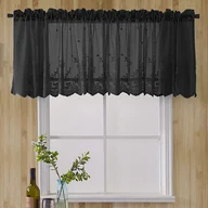 Firany - 1 sztuka firanki z woalu, prześwitująca firana żakardowa, firana do bistro w stylu wiejskim, karnisz nie jest dołączony (szer. 74 cm x wys. 90 cm) - miniaturka - grafika 1