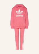 Legginsy - Adidas Originals Zestaw: Bluza Z Kapturem I Legginsy pink - miniaturka - grafika 1