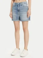 Spodnie sportowe damskie - Calvin Klein Jeans Szorty jeansowe J20J225152 Niebieski Mom Fit - miniaturka - grafika 1