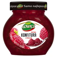 Konfitury, marmolady, powidła - Łowicz Konfitura extra z malin o obniżonej zawartości cukrów 240 g - miniaturka - grafika 1