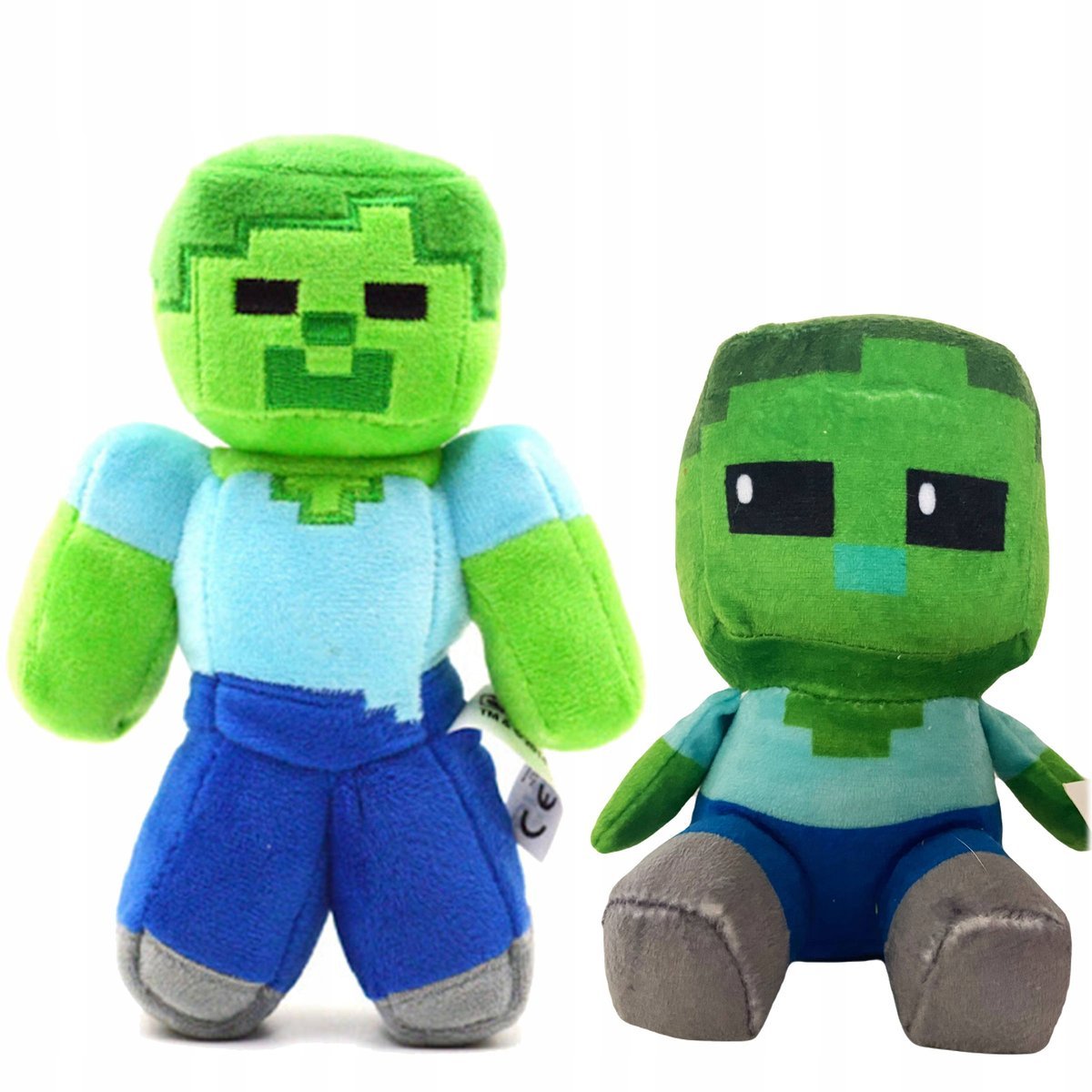MINECRAFT MASKOTKA ZESTAW 2w1 ZOMBIE + BABY ZOMBIE DWIE MASKOTKI Z GRY XXL