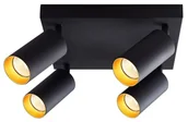 Lampy ścienne - LVT OPRAWA HALOGENOWA ERIS GOLD X4 ŚCIENNO-SUFITOWA CZARNA LAMPA-4098 - miniaturka - grafika 1