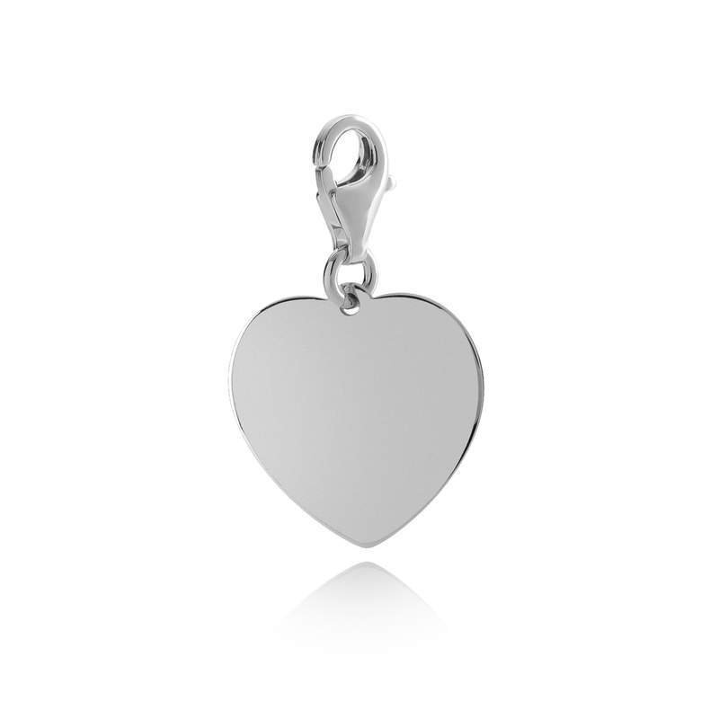 Srebrny charms serce zawieszka z grawerem