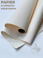 Folia, papier śniadaniowy, serwetki - Papier florystyczna do pakowania satynowa 50cmX9m Krem 7401 - miniaturka - grafika 1