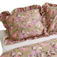 Pościel - Poszewka Pościel Na Poduszkę Z Falbanką 70X80 Cm Różowe Kwiaty - miniaturka - grafika 1