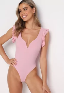 Różowe Body z Haftowanymi Falbankami Lviya - Body - miniaturka - grafika 1