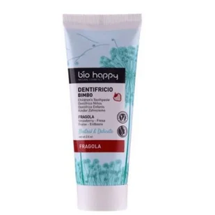 BIO HAPPY Bio Happy truskawkowa pasta do zębów bez fluoru dla dzieci 75 g - Produkty na nieświeży oddech - miniaturka - grafika 2