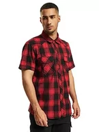 Koszule męskie - Brandit Męska koszula w kratkę z rękawem do połowy, Czerwony/czarny, L - miniaturka - grafika 1