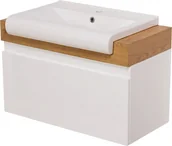 Szafki łazienkowe - Biała szafka z umywalką 80/39 seria Cassini D  - miniaturka - grafika 1