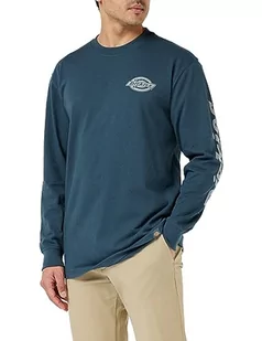 Dickies Męska koszulka z długim rękawem w jednym kolorze logo Hw, Air Force Blue, XL-3XL - Koszulki męskie - miniaturka - grafika 1
