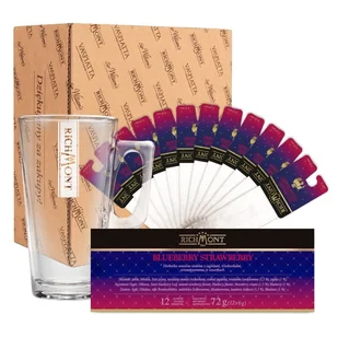 ZESTAW Herbata Richmont Blueberry Strawberry + Szklanka Richmont Hot 370ml - Herbata - miniaturka - grafika 1