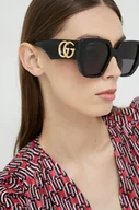 Okulary przeciwsłoneczne - Gucci okulary przeciwsłoneczne damskie kolor czarny - miniaturka - grafika 1