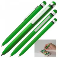 Długopisy - Długopis plastikowy touch pen NOTTINGHAM, zielony - miniaturka - grafika 1