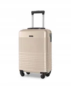 Walizki - Walizka Kabinowa Podróżna Na Kółkach Twarda PUCCINI Beżowa ABS028C-6A - miniaturka - grafika 1