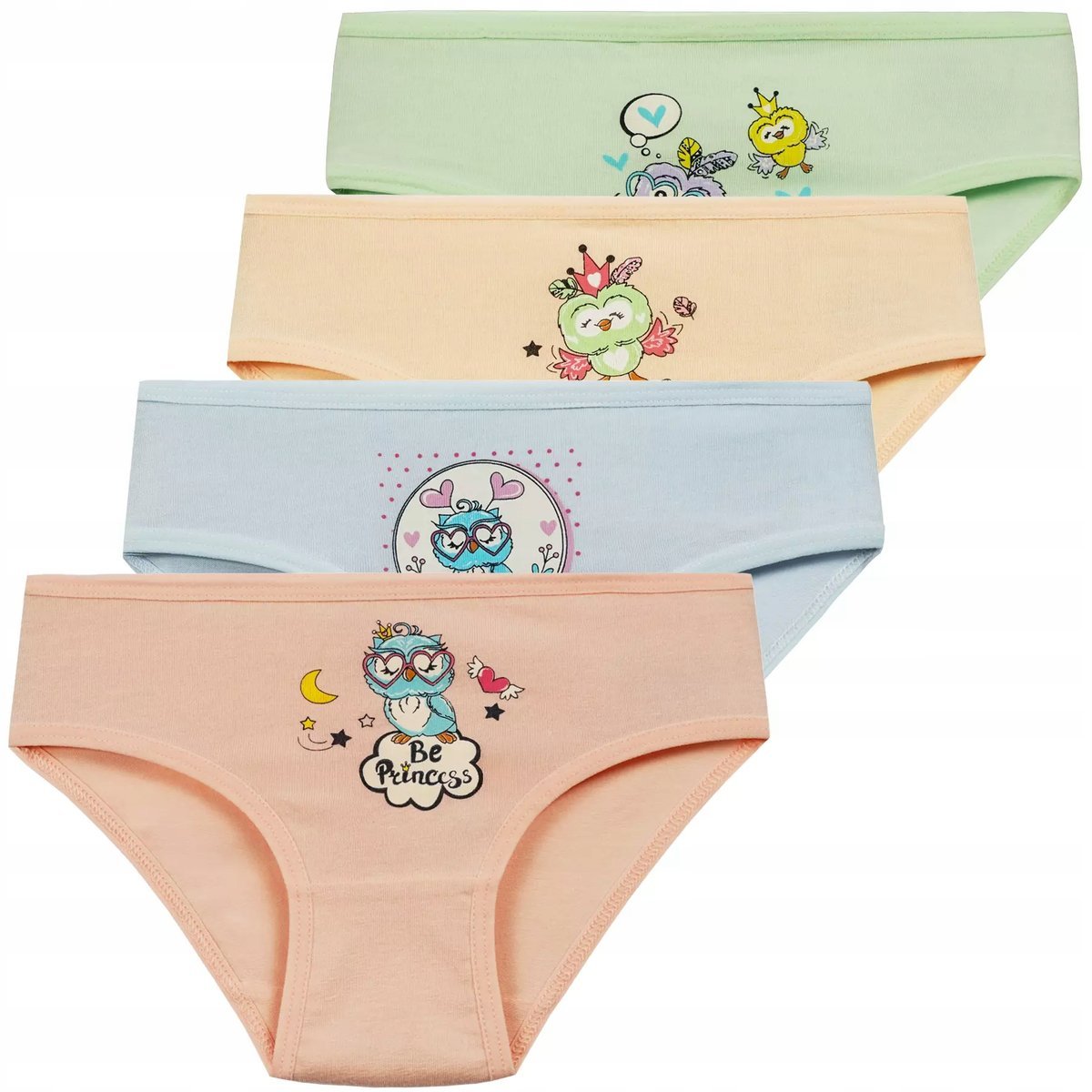 Figi Majtki Dziewczęce Bawełniane Kolorowe Na Prezent 4-PAK MORAJ 98-104