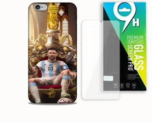 ETUI CASE DO APPLE IPHONE 6 PLUS + SZKŁO HARTOWANE- LEO KRÓL FUTBOLU ARGENT - Etui i futerały do telefonów - miniaturka - grafika 1