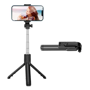 Kijek do selfie / Statyw 2w1 z Bluetooth i Pilotem czarny - Selfie stick - miniaturka - grafika 2