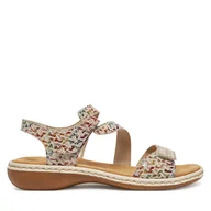 Sandały damskie - Sandały Rieker 659C7-94 Beżowy - miniaturka - grafika 1