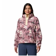 Bluzy sportowe damskie - Bluza damska Columbia Helvetia™ II Printed Cropped Half Snap Rozmiar: XL / Kolor: fioletowy - miniaturka - grafika 1