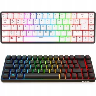 KLAWIATURA MECHANICZNA BEZPRZEWODOWA QWERTZ RGB 60% DIY BLACK-WHITE - Klawiatury - miniaturka - grafika 1