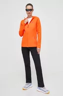 Bluzy damskie - Jack Wolfskin bluza sportowa Baiselberg kolor pomarańczowy z kapturem gładka - miniaturka - grafika 1