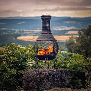 PIEC PALENISKO OGRODOWE ŻELIWNE KOMINEK GRILL - Paleniska ogrodowe - miniaturka - grafika 6