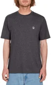 Koszulki męskie - t-shirt VOLCOM CIRCLE BLANKS TEE Heather Black - miniaturka - grafika 1
