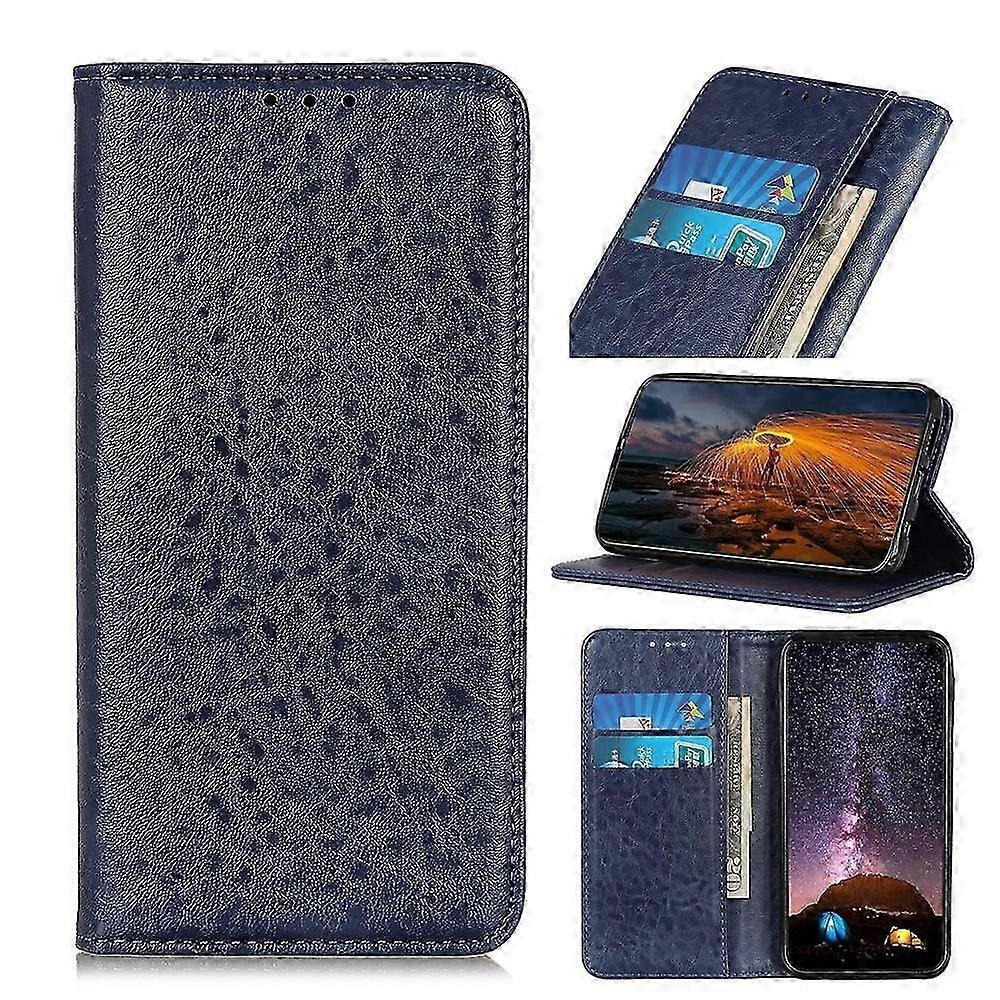 Magnetyczne skórzane etui do LG Velvet z wbudowanymi gniazdami na karty z klapką i funkcją portfela Niebieski