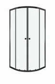 Kabiny prysznicowe - Novoterm CZARNA kabina natryskowa 90x90x180 cm/4 mm półokrągła Olga BLACK Olga BLACK 90 SOLO - miniaturka - grafika 1
