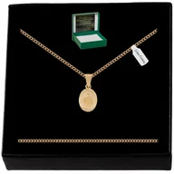 Biżuteria dla dzieci - ZŁOTY ŁAŃCUSZEK + MEDALIK SZKAPLERZ 925 + GRAWER NA KOMUNIĘ DLA DZIEWCZYNKI - miniaturka - grafika 1