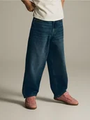 Spodnie i spodenki dla dziewczynek - Reserved - Jeansy baggy - granatowy - miniaturka - grafika 1