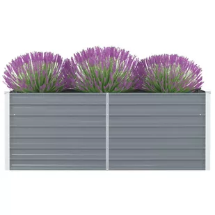 vidaXL Donica do podniesionej grządki, 160x80x45 cm, stal, szara - Donice - miniaturka - grafika 1