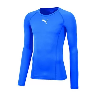 Puma PUMA męska ligi Base Layer Tee LS Jr Shirt, niebieski, 152 655921 02 - Gadżety dla kibiców - miniaturka - grafika 1