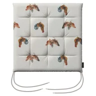 Meble modułowe i akcesoria - Dekoria Siedzisko Karol na krzesło brązowe kurki na kremowym tle 40 × 40 × 3,5 cm Flowers 200-141-80 - miniaturka - grafika 1