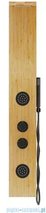 Corsan Balti panel prysznicowy z termostatem czarny drewno bambusowe B-001TBL | - Panele prysznicowe - miniaturka - grafika 4