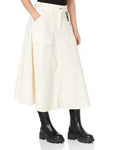 Love Moschino Canvas z naszywką Pockets Spódnica midi z naszywanymi kieszeniami damska, Krem, 44 - Spódnice - miniaturka - grafika 1