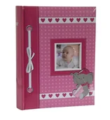 Albumy fotograficzne - ALBUM DZIECKA dziecięcy szyty na 300 zdjęć 10x15 cm. z opisem AB różowy - miniaturka - grafika 1