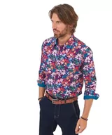 Koszule męskie - Joe Browns Męska koszula z długim rękawem na guziki w ciemne kwiaty, Fioletowy, XXL - miniaturka - grafika 1