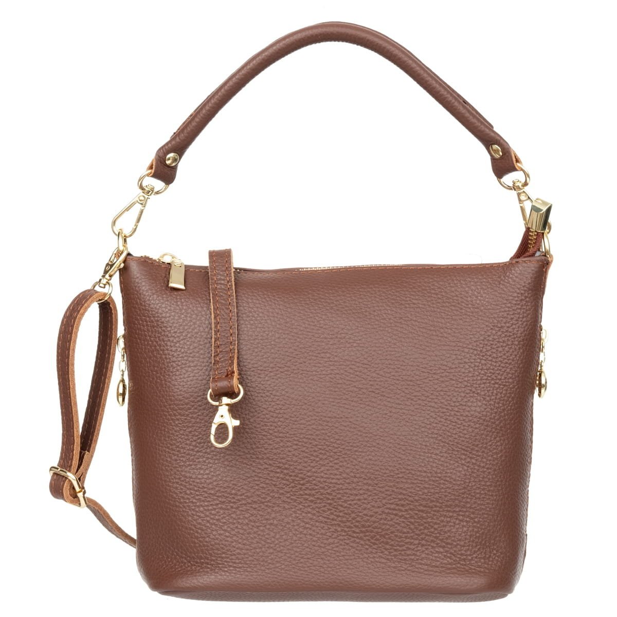 Mała Torebka Damska Skórzana Vezze Molla Brązowa