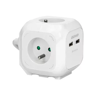 Przedłużacz Kostka 4x2P+Z, 2xUSB, H05VV-F 3x1mm2, 1,4m, biały - Przedłużacze i rozgałęźniki - miniaturka - grafika 1