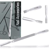 Akcesoria do paznokci - Radełko dwustronne kopytko dłutko pusher ostre do stylizacji skórek manicure pedicure salon SPA stal nierdzewna srebrne - miniaturka - grafika 1