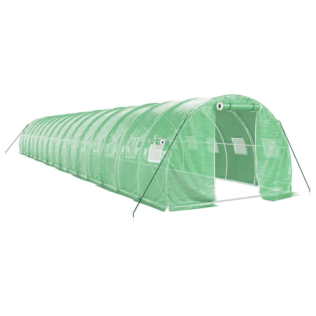 Prolenta Premium - Szklarnia z ramą stalową zielona 48 m² 16x3x2 m